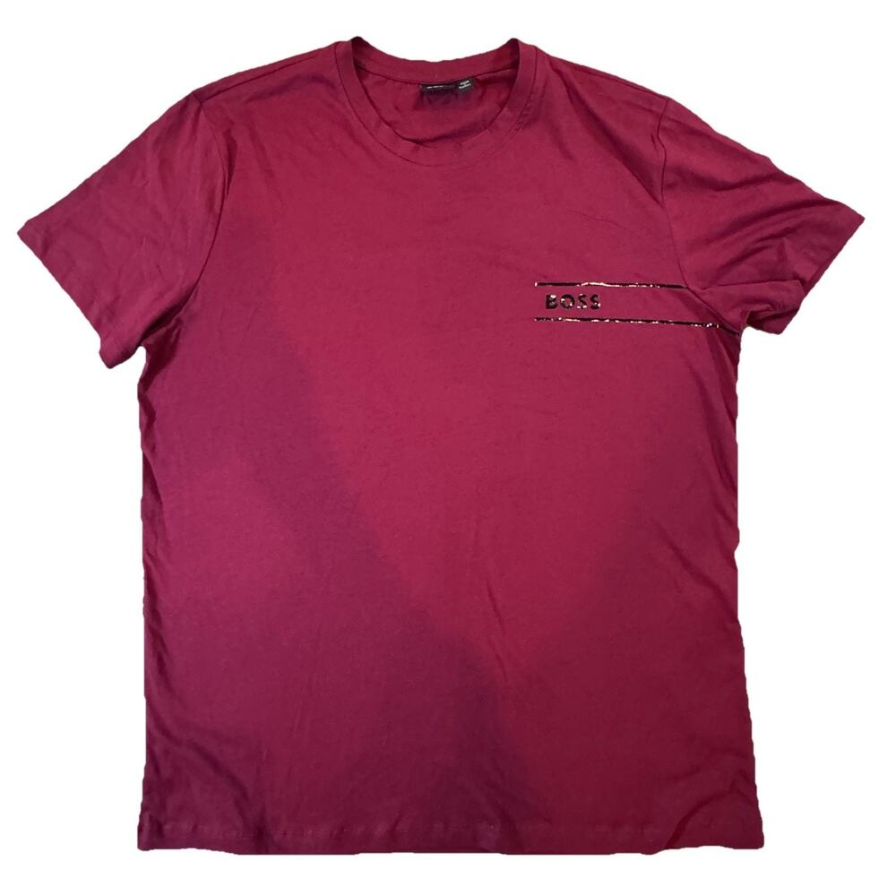 BOSS Men’s Short Sleeve Maroon Tshirt Size M